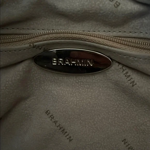 Croc-Embossed Leather Brahmin Purple Tote Bag - Picture 2 of 8